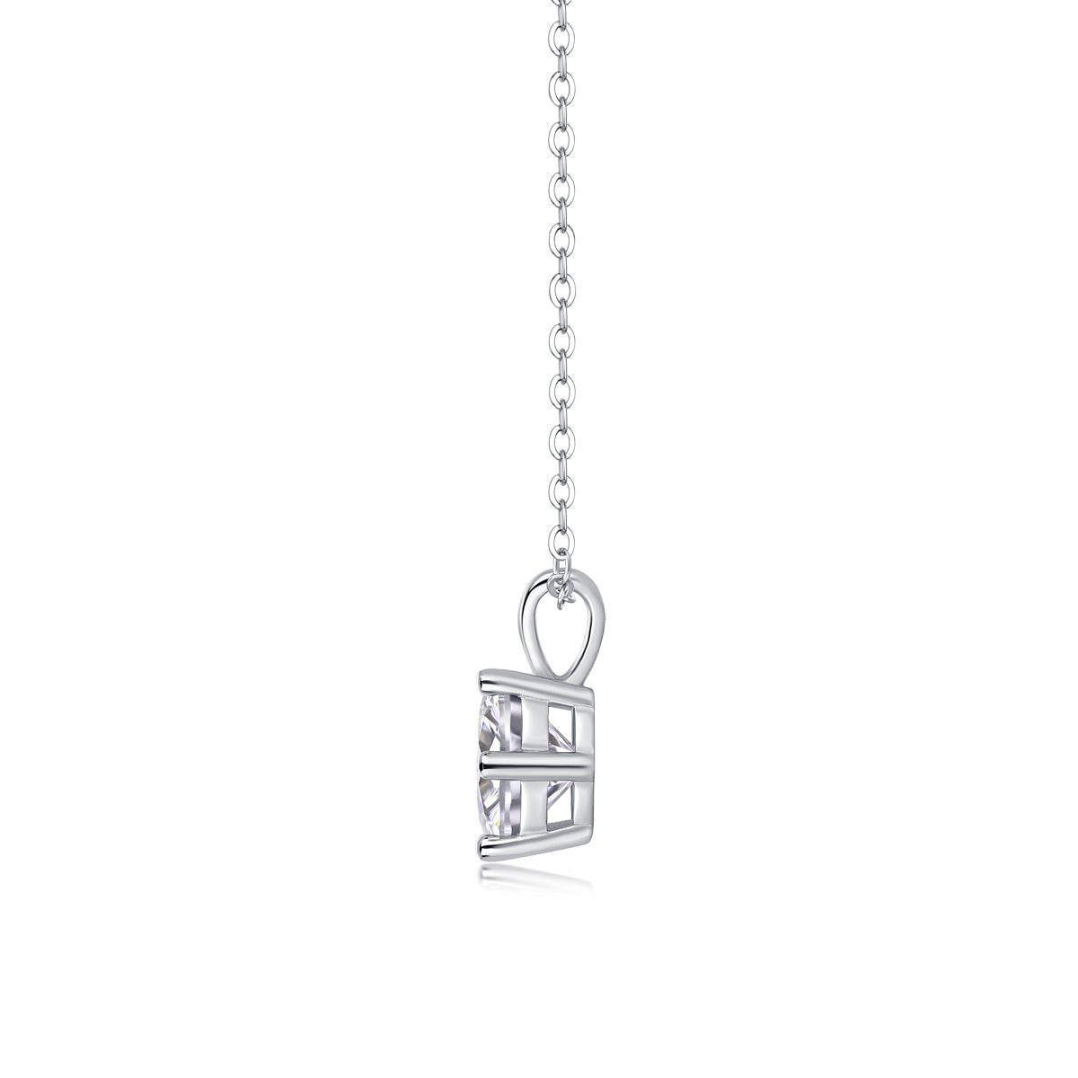 Capella Moissanite Necklace - 2ct Silver Platinum
