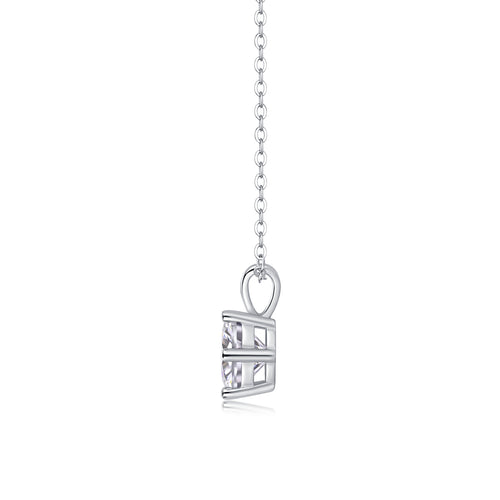 Capella Moissanite Necklace - 2ct Silver Platinum