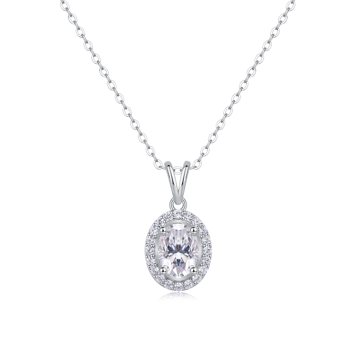 Polar Glance Moissanite Necklace - Silver 40cm