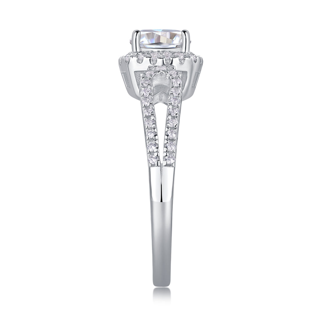 Moissanite Square Ring - S925 Silver Plated