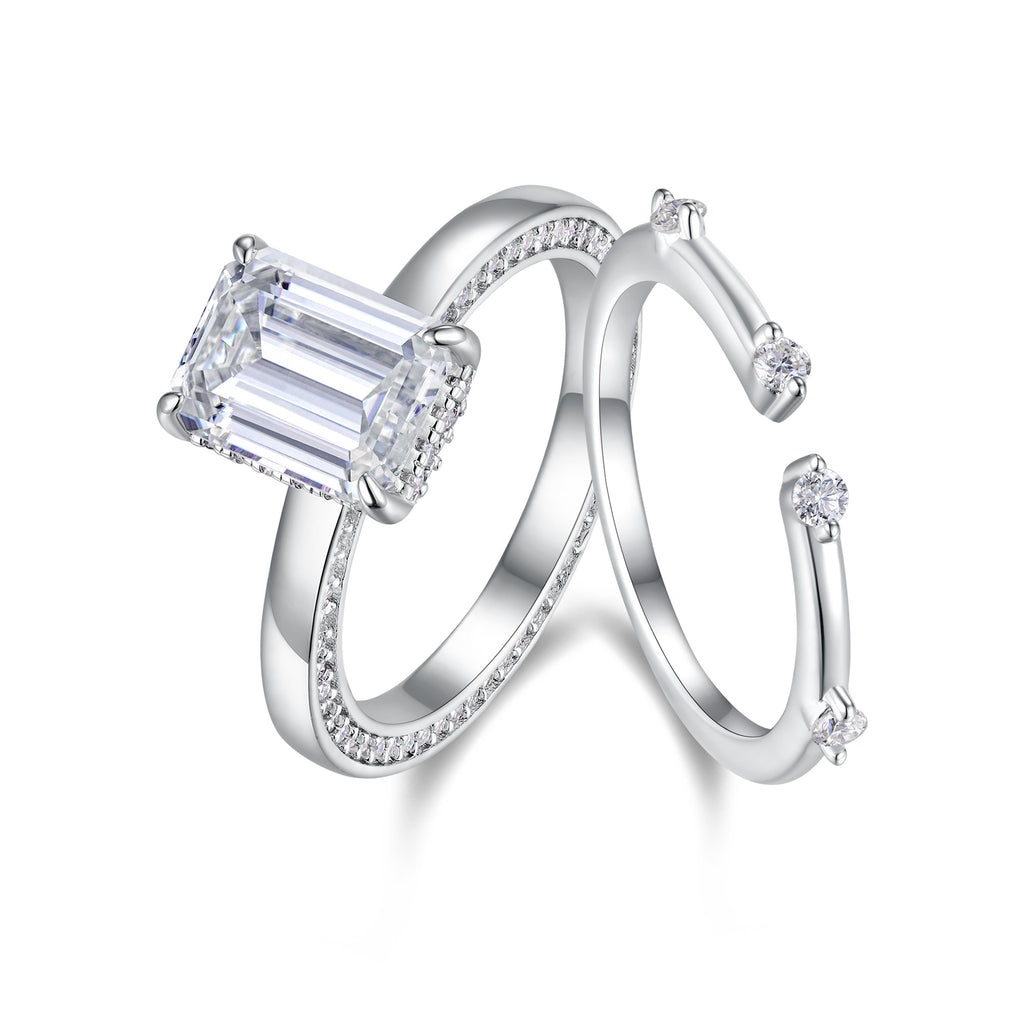 Dark Rift Ring Set - Moissanite S925 Silver