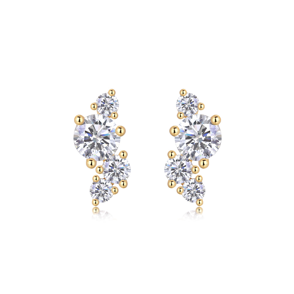 Silk Road Moissanite Stud Earrings - 0.5ct Gold