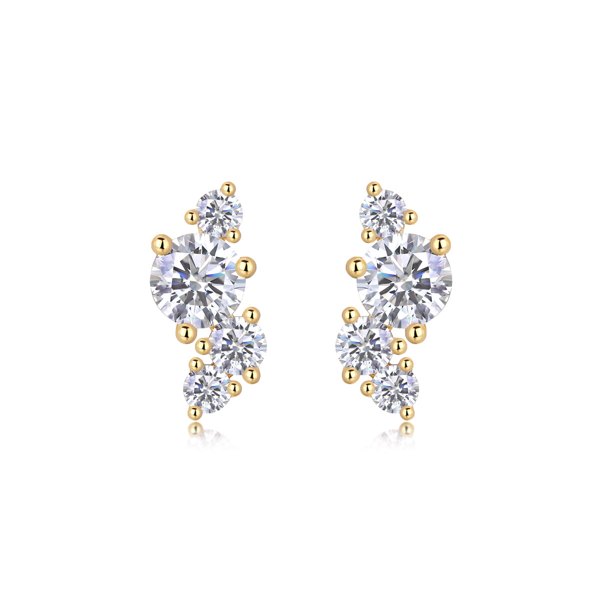 Silk Road Moissanite Stud Earrings - 0.5ct Gold
