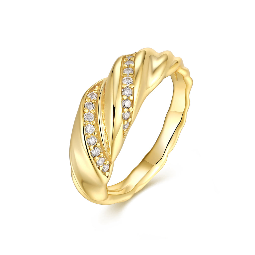 Galactic Halo Moissanite Ring Gold