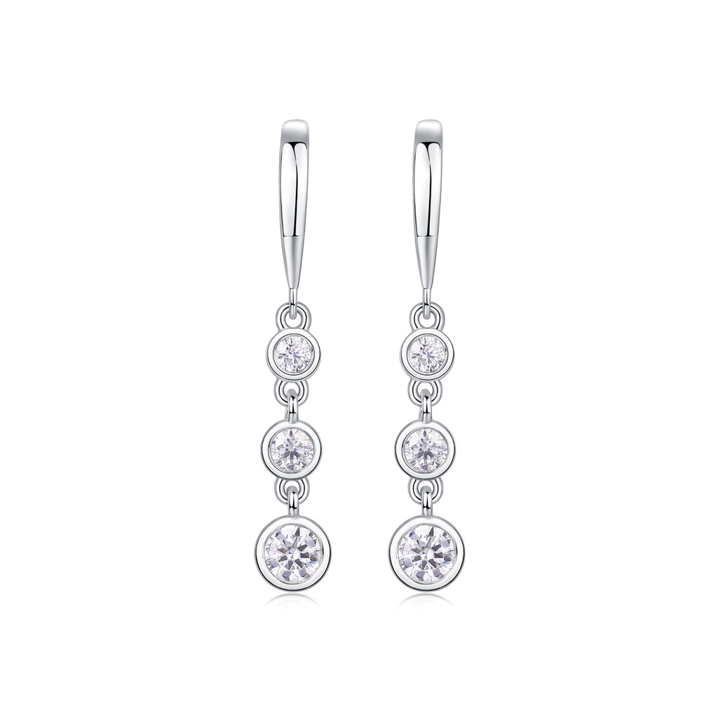 Moissanite Stud Earrings 0.3ct S925 Silver Platinum