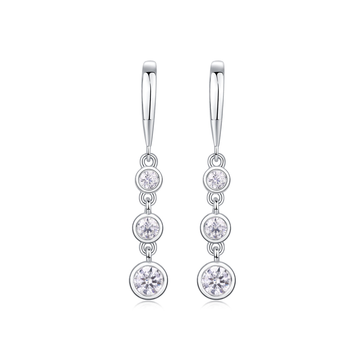 Moissanite Stud Earrings 0.3ct S925 Silver Platinum
