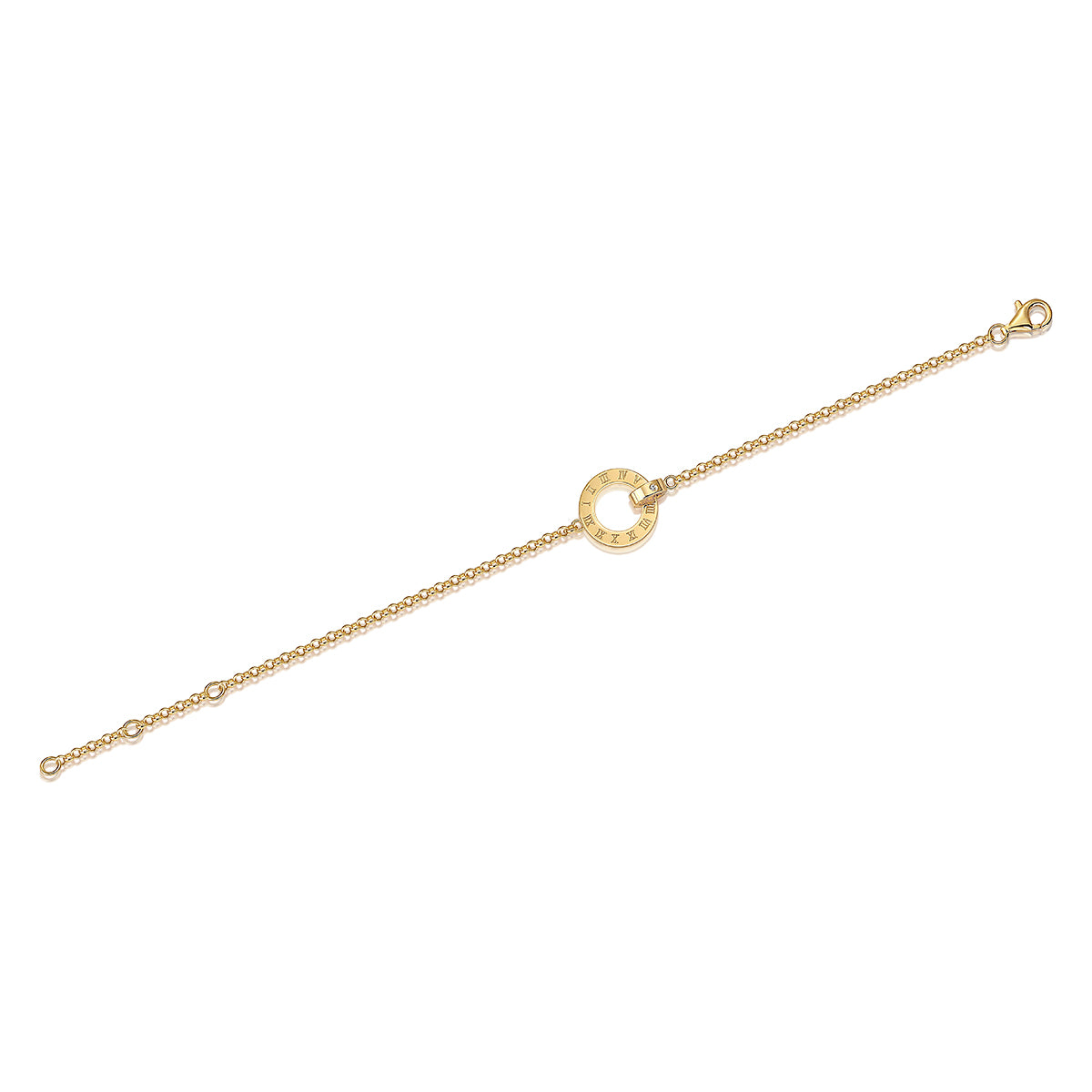 Golden Moissanite Bracelet - S925 Silver 18cm