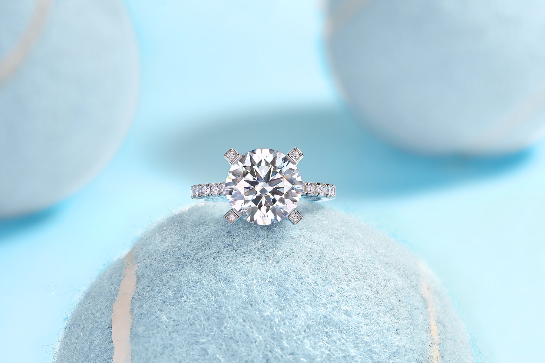 Radiant Star Ring 5ct Moissanite S925 Silver