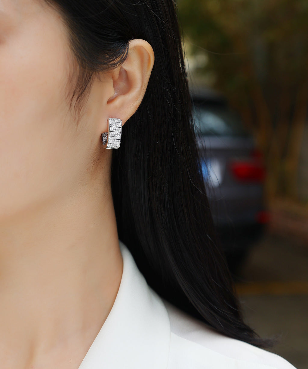 Moissanite Stud Earrings - S925 Silver Platinum