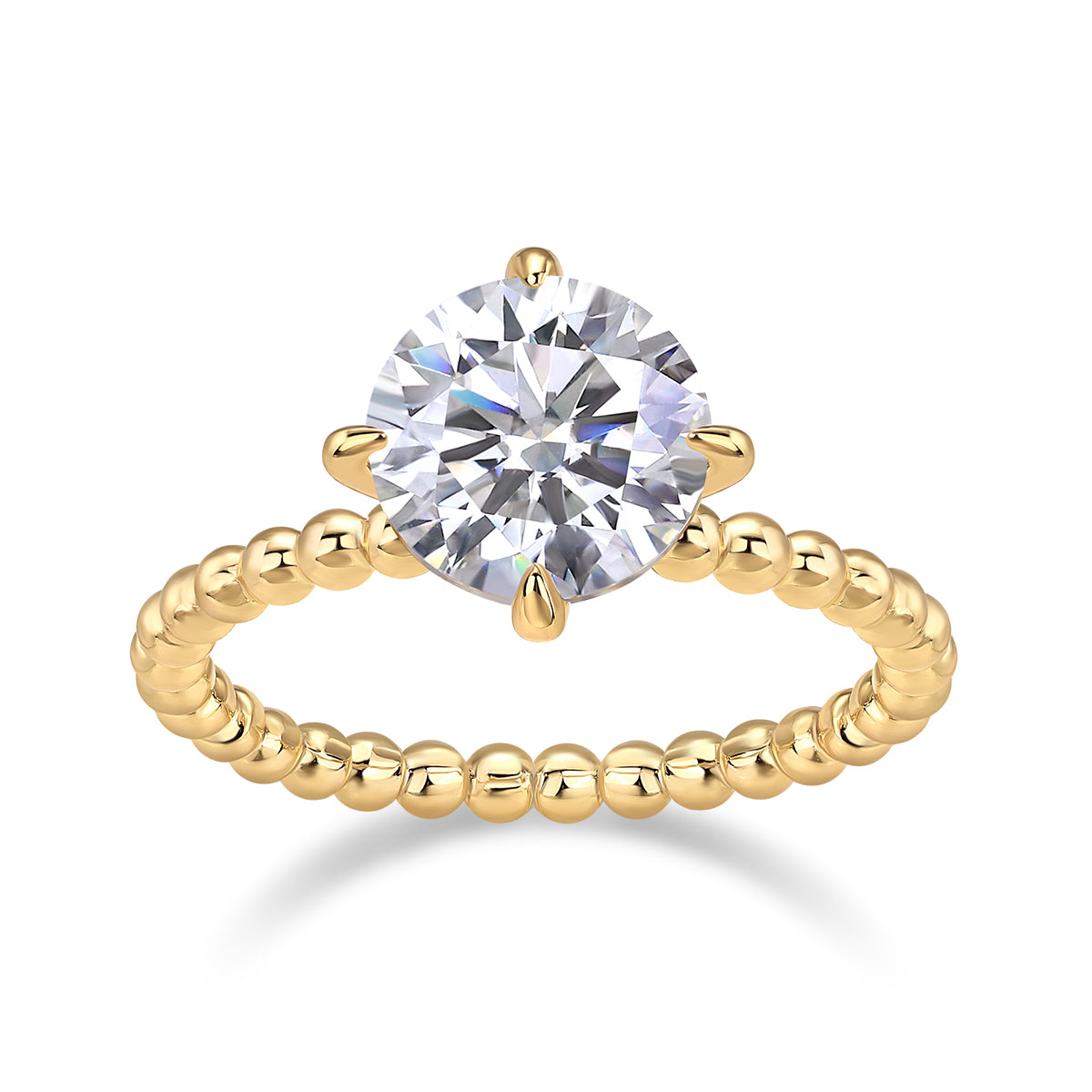 Orbital Path Moissanite Ring 3ct Gold