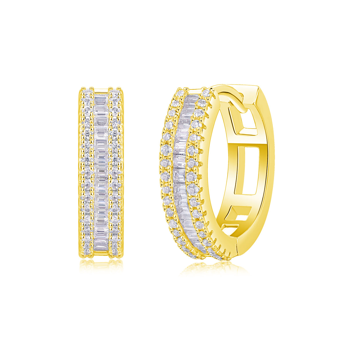 Moissanite Stud Earrings - Silver Plated