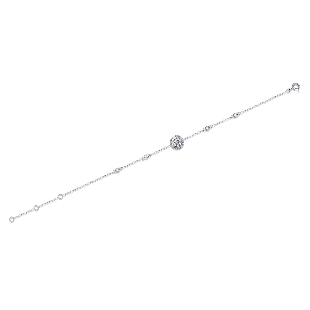 Silver Moissanite Bracelet - 1 Carat Platinum