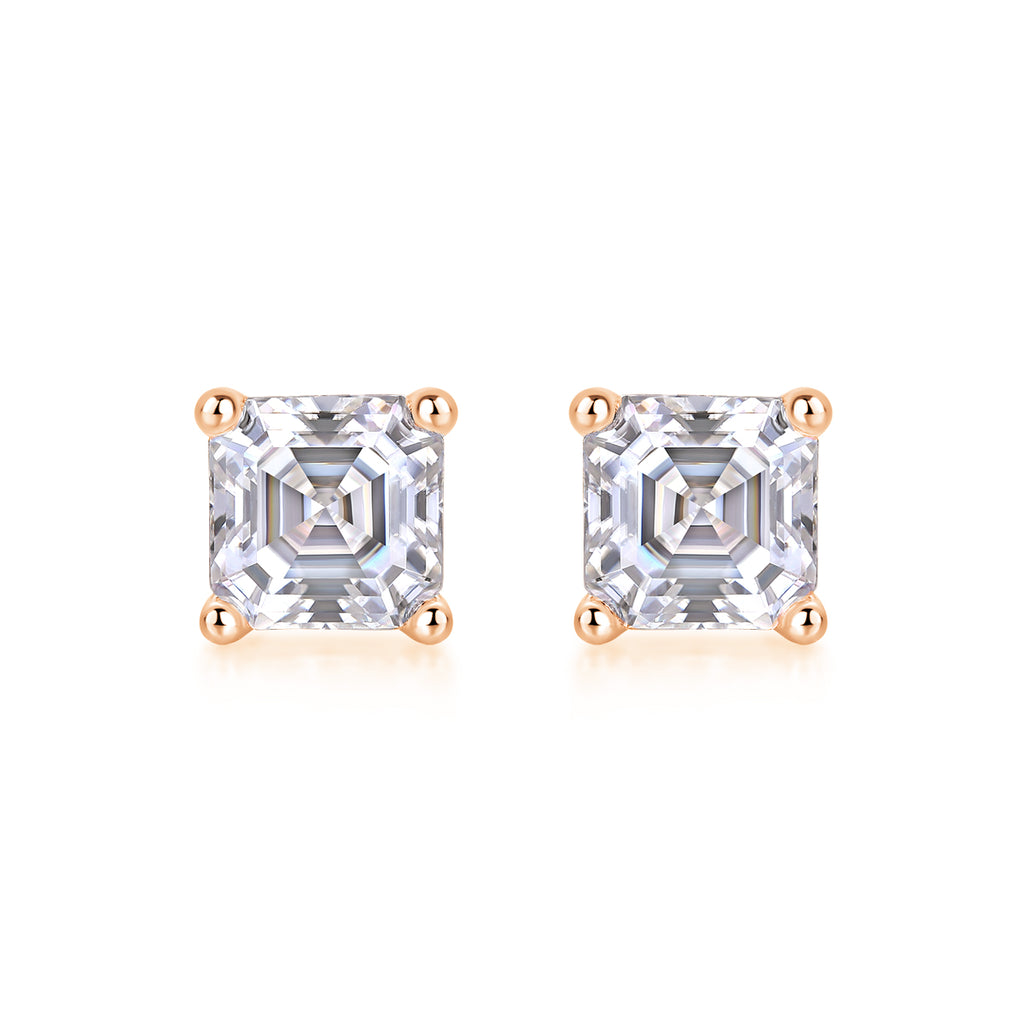 Achernar Moissanite Stud Earrings - Square 5.5mm