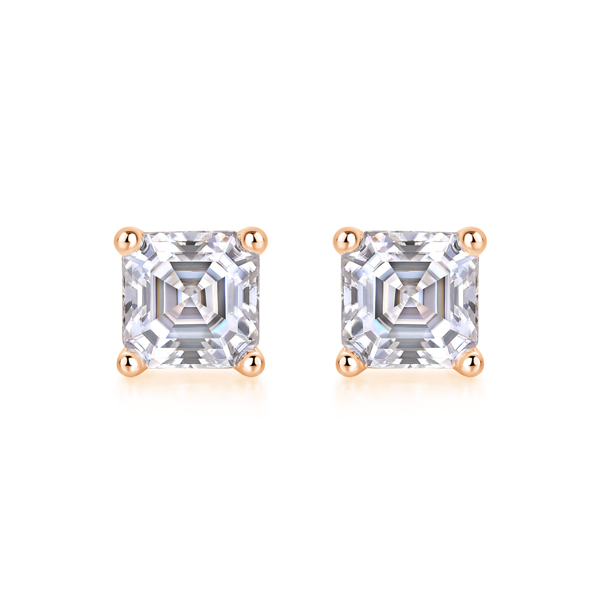 Achernar Moissanite Stud Earrings - Square 5.5mm
