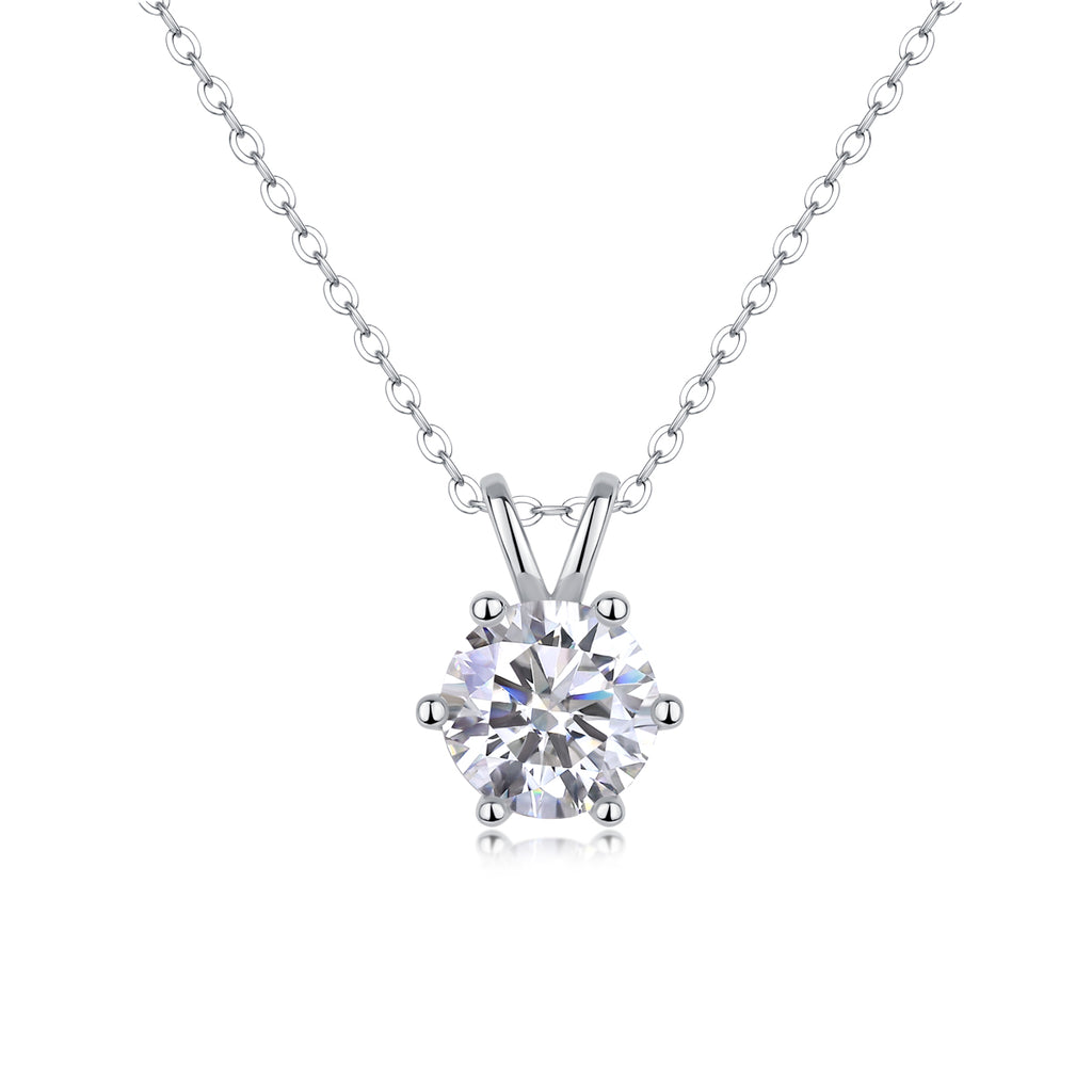 Capella Moissanite Necklace - 2ct Silver Platinum