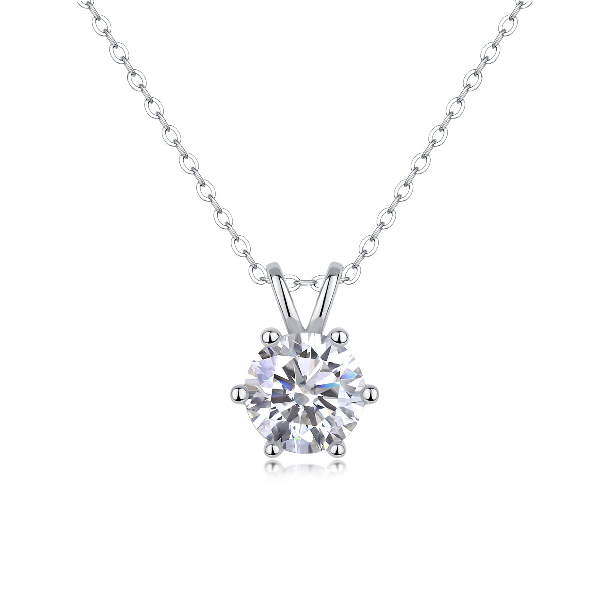 Capella Moissanite Necklace - 2ct Silver Platinum