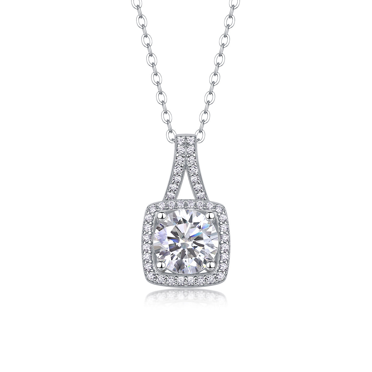 Astral Sway Necklace - Moissanite 2ct Silver