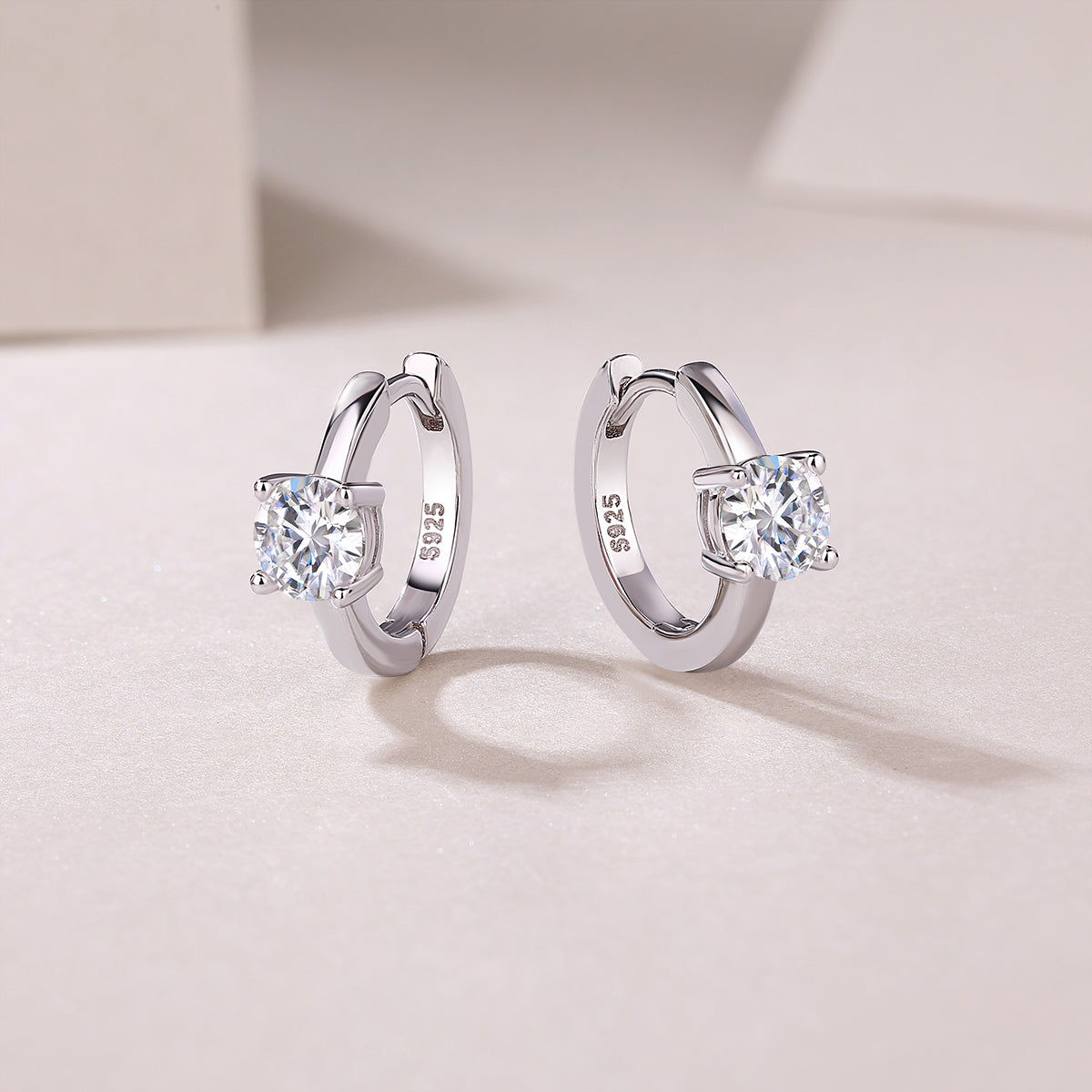 Space Grain Moissanite Earrings 0.5ct Silver