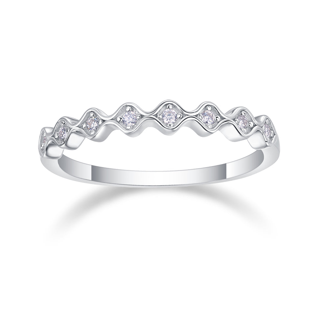 Comet Nucleus Moissanite Ring - Silver Plated