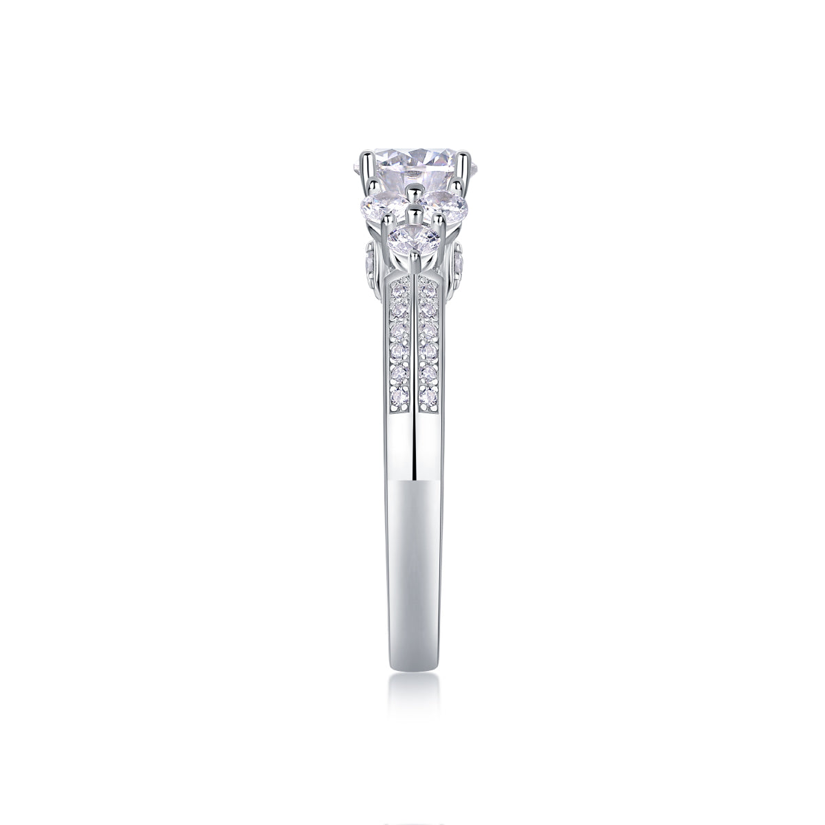 Coral Dream Moissanite Ring 1 Carat Silver