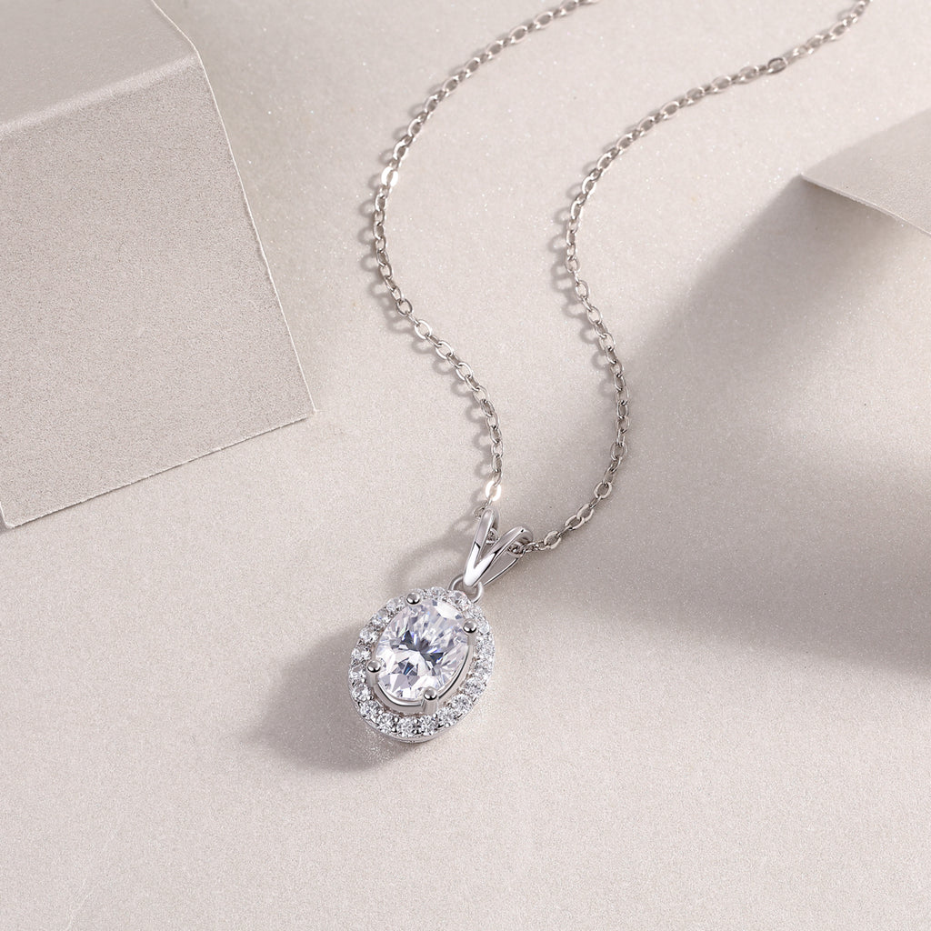 Polar Glance Moissanite Necklace - Silver 40cm