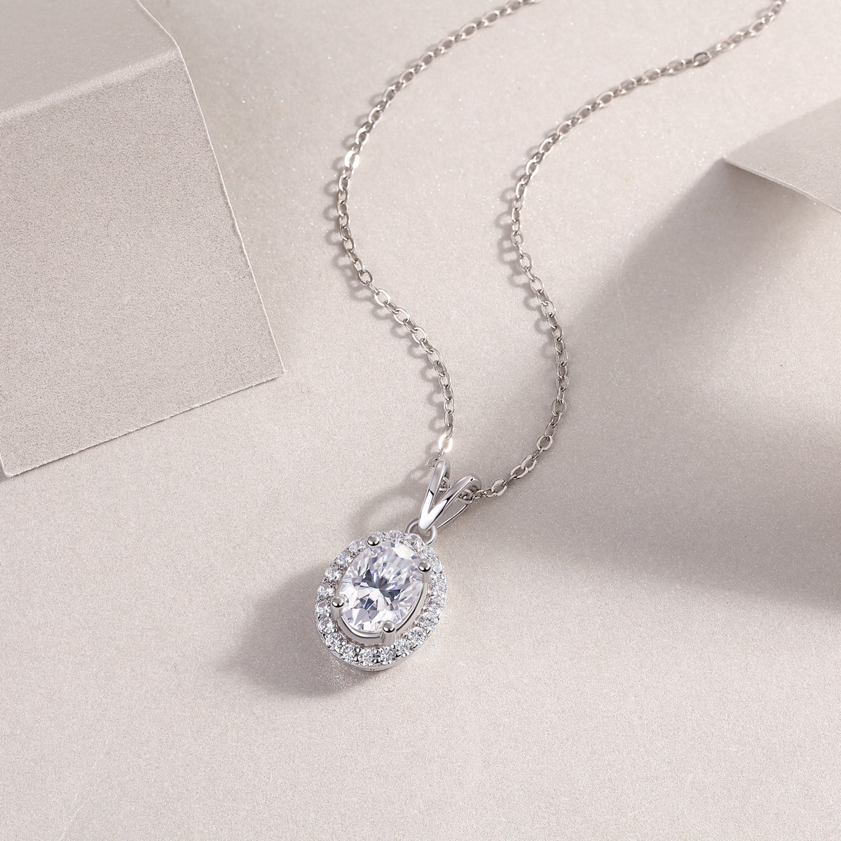 Polar Glance Moissanite Necklace - Silver 40cm