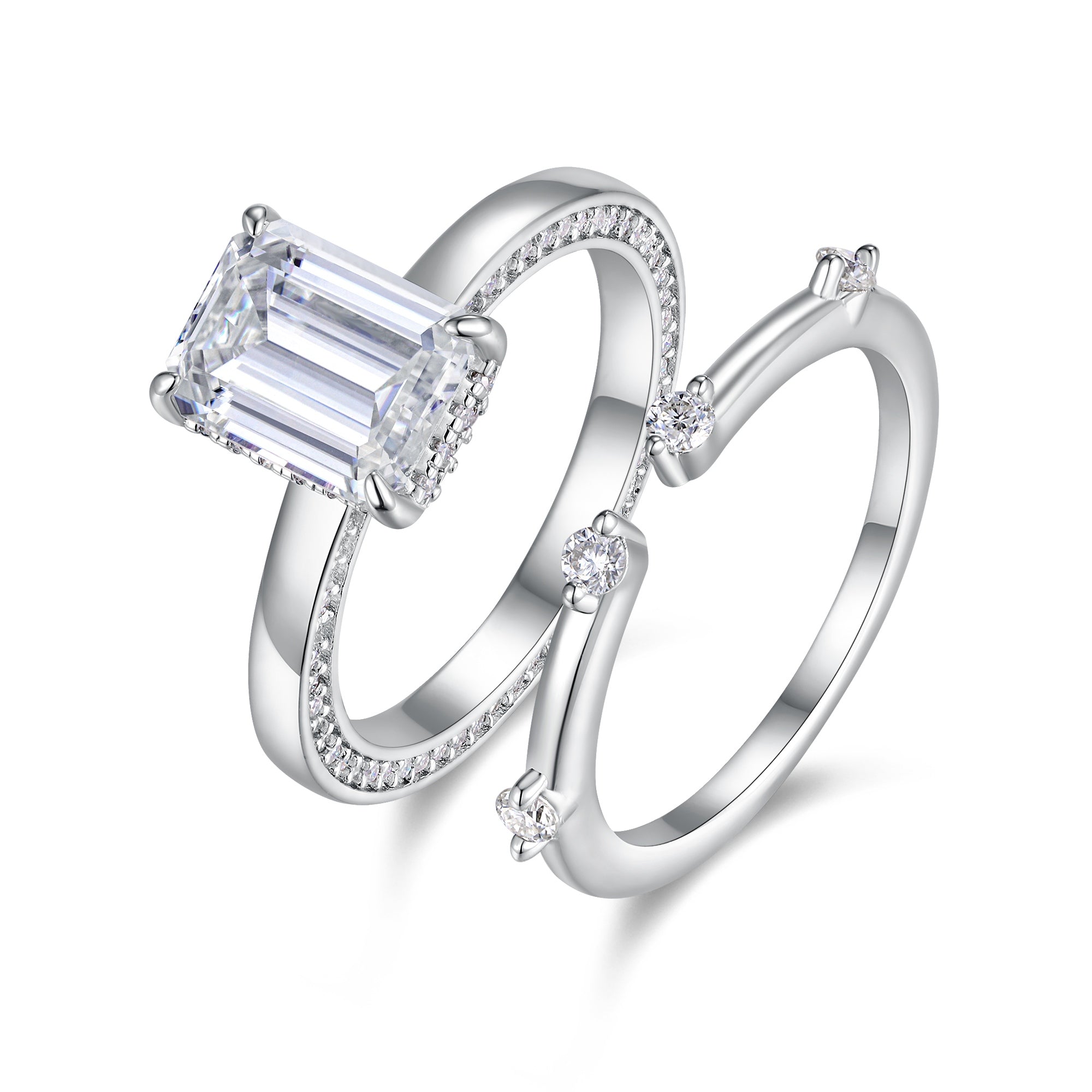 Dark Rift Ring Set - Moissanite S925 Silver