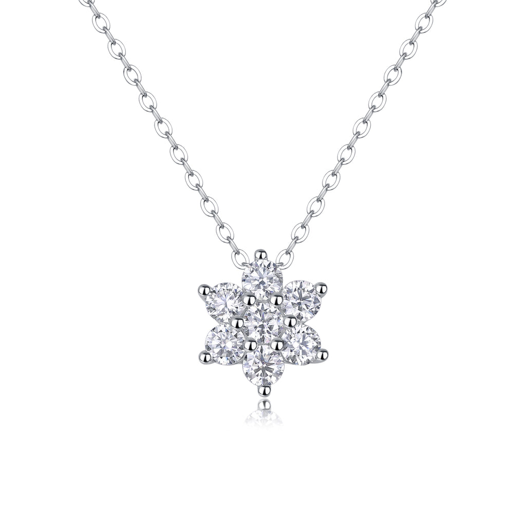 Winter Sparkle Moissanite Necklace - S925 Silver 40cm