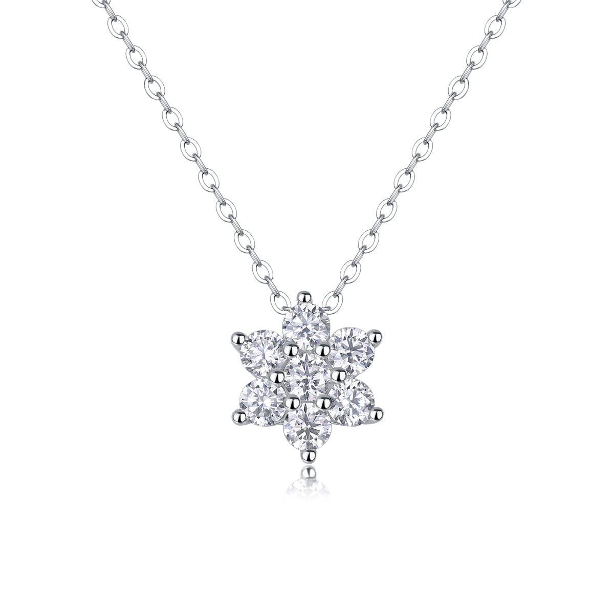 Winter Sparkle Moissanite Necklace - S925 Silver 40cm