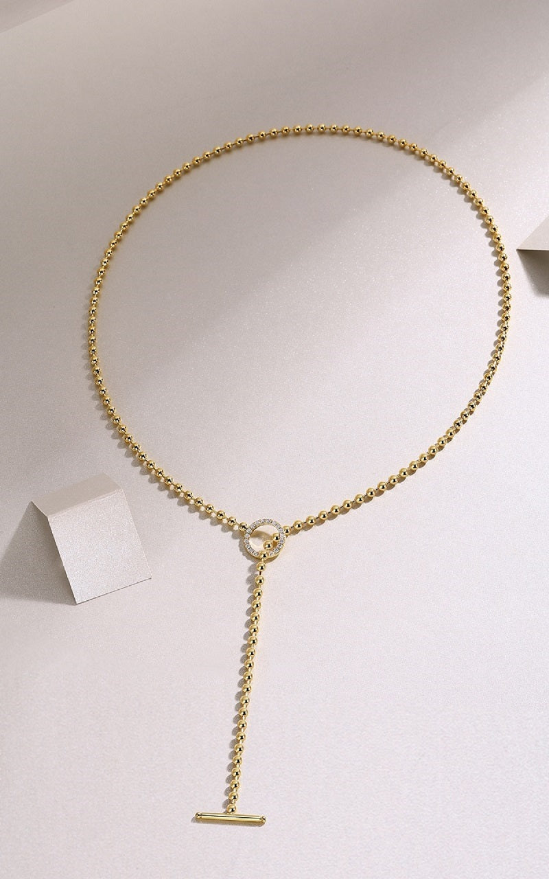 Golden Orbit Moissanite Necklace Gold-Plated