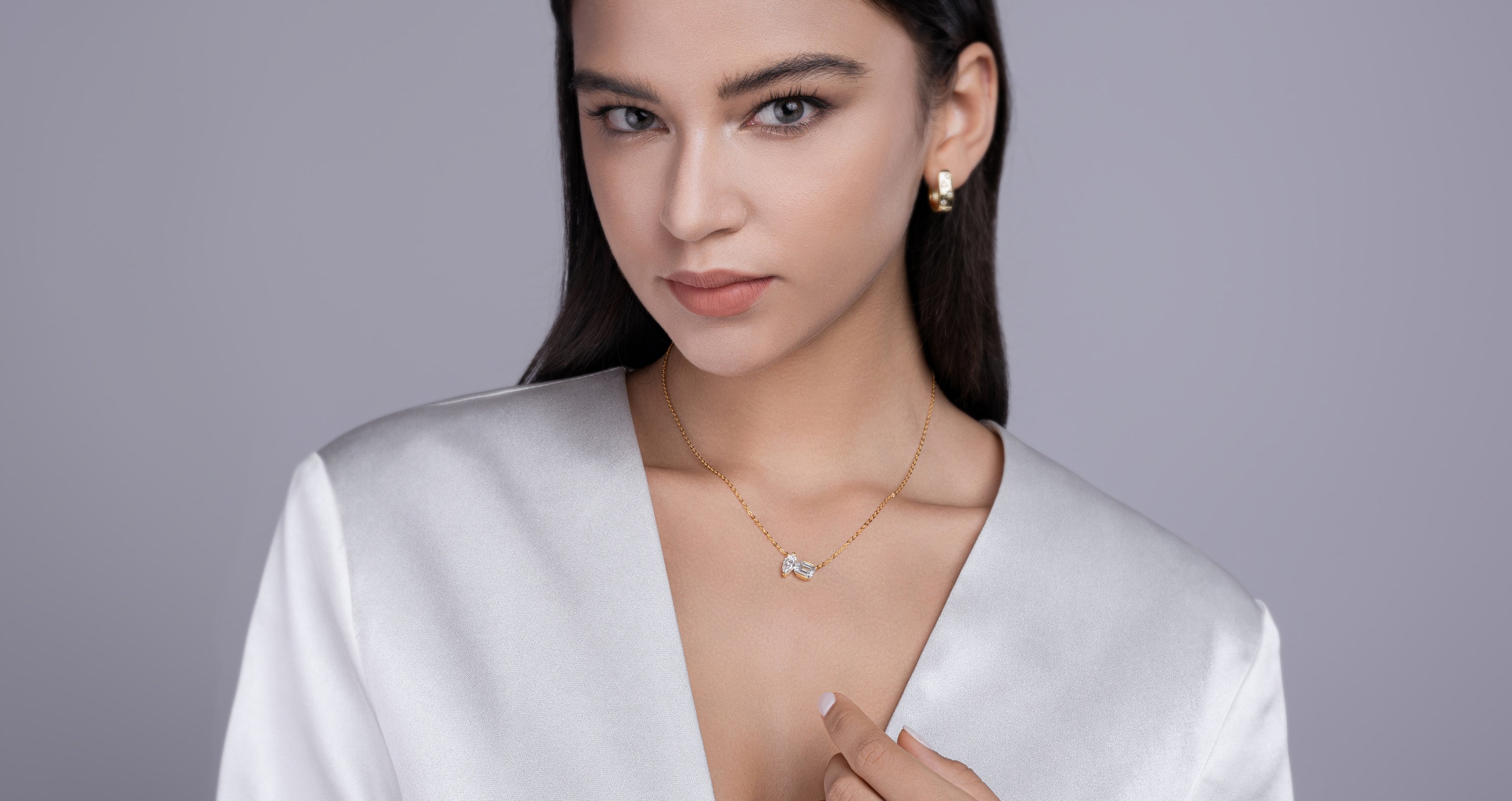 Star Map Necklace - Moissanite Gold Plated