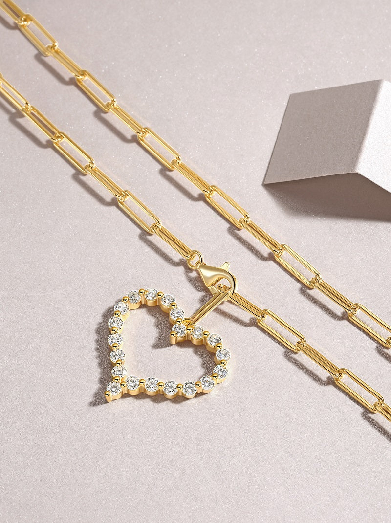 The Heart's Moissanite Necklace - Gold Plated