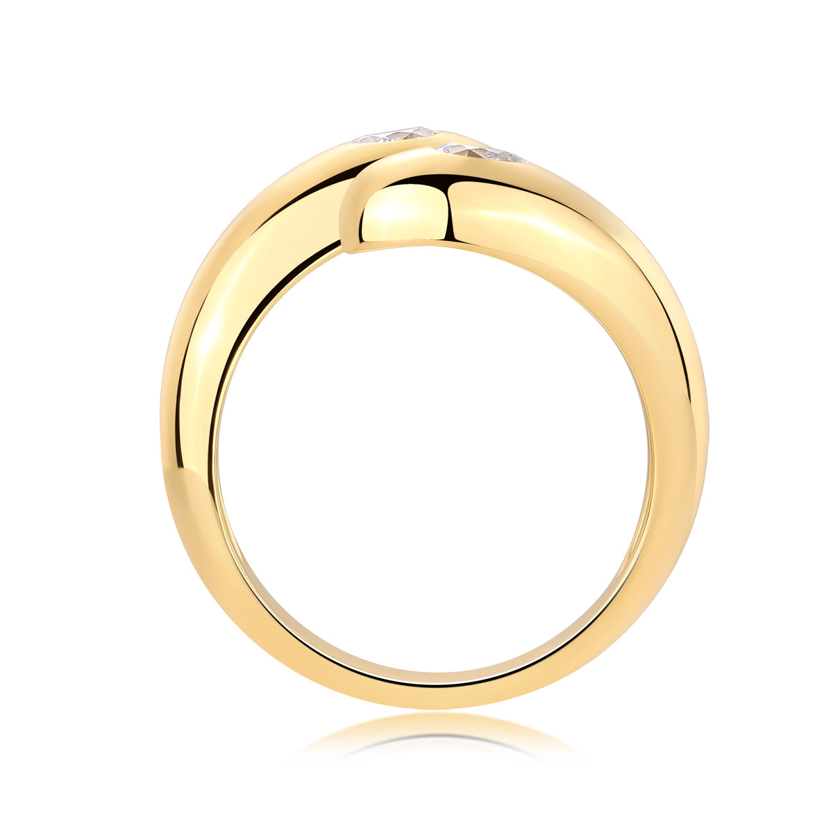 Zenith Arc Ring Moissanite Pear Gold
