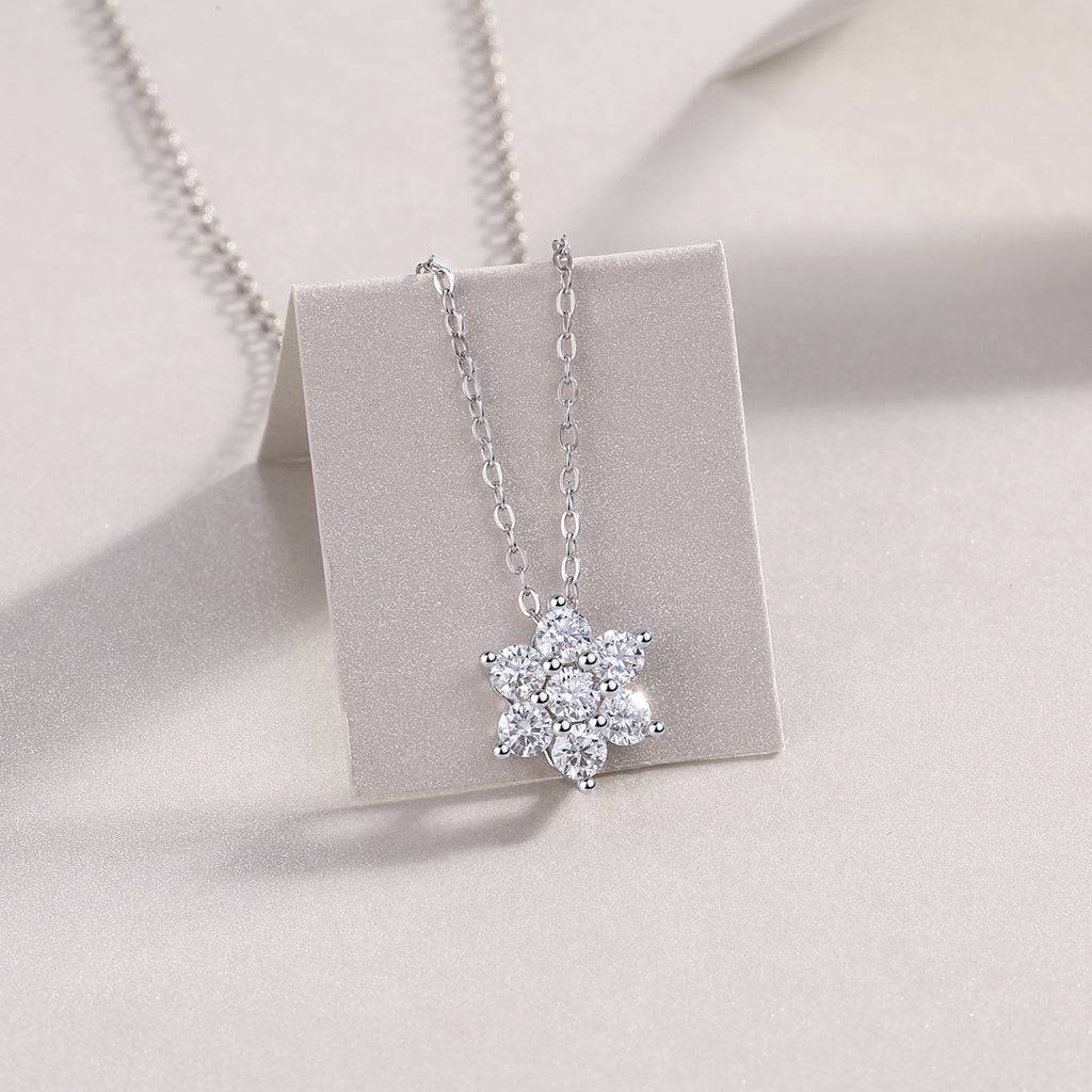 Winter Sparkle Moissanite Necklace - S925 Silver 40cm
