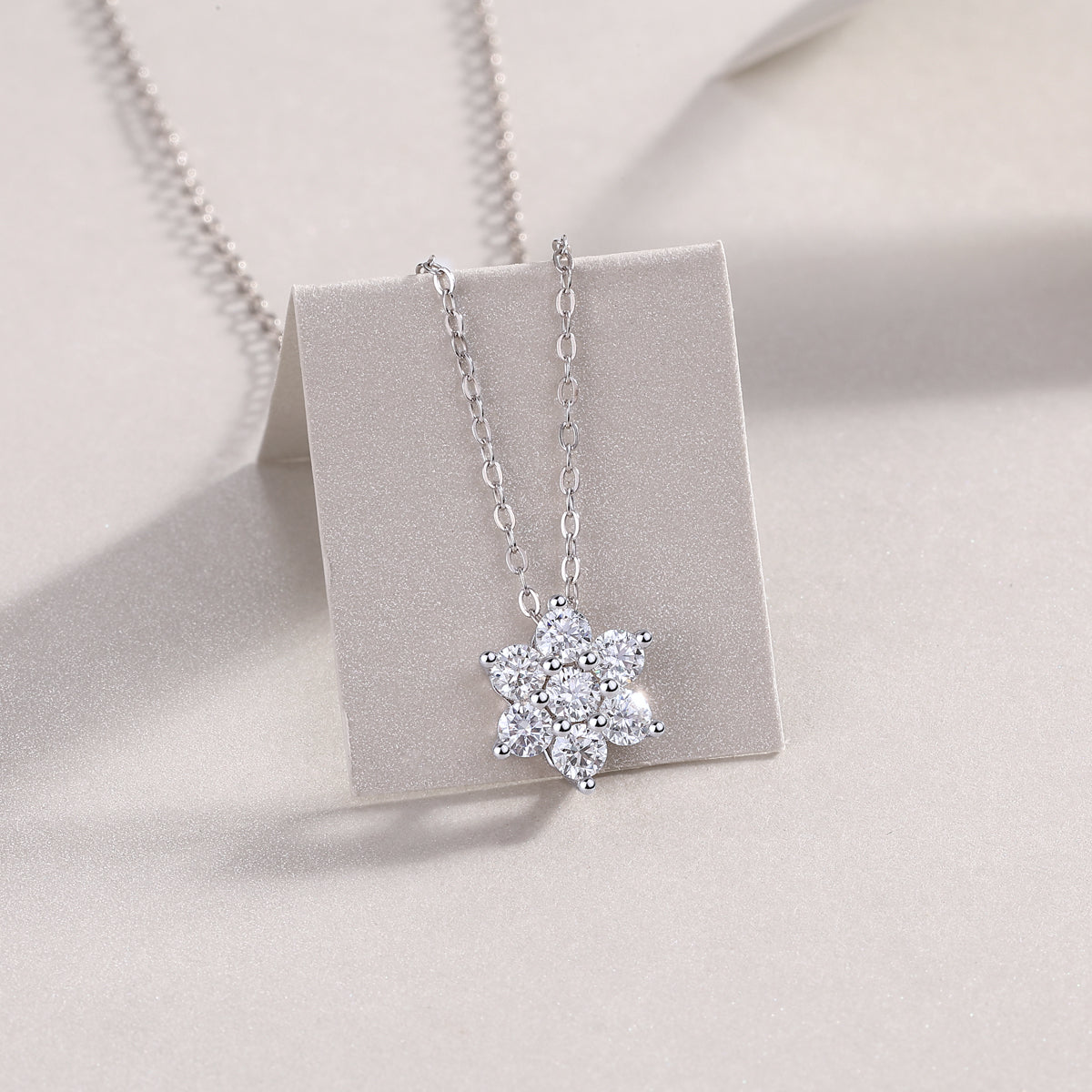Winter Sparkle Moissanite Necklace - S925 Silver 40cm