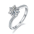 Snowflake Moissanite Ring 1ct Silver