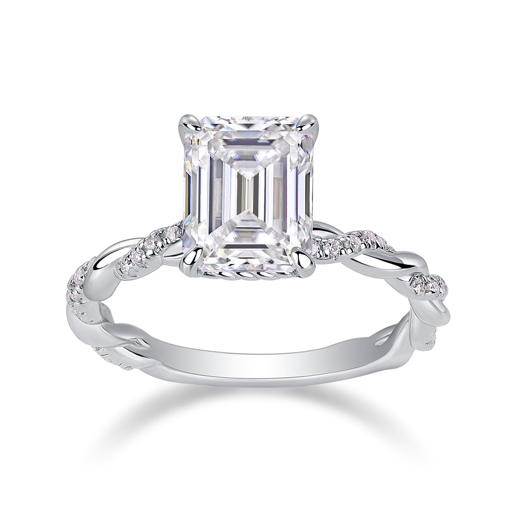 Chasing Light Moissanite Ring Silver