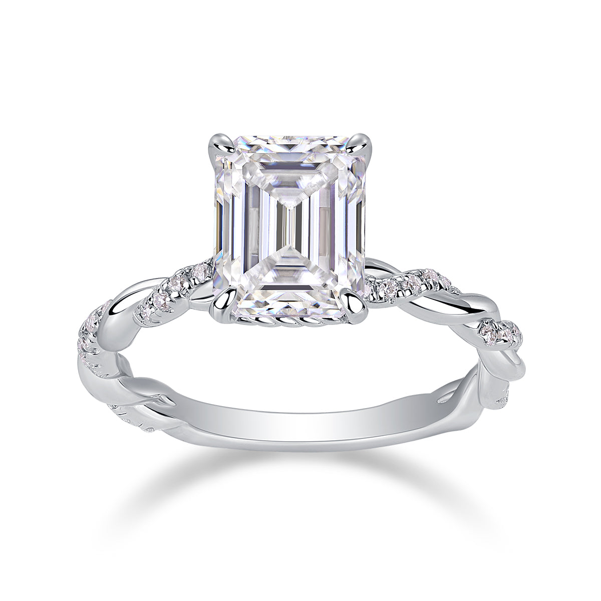 Chasing Light Moissanite Ring Silver