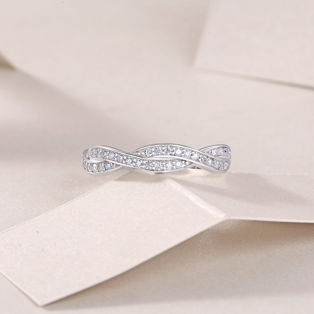 Stellar Braid Ring Moissanite S925 Silver