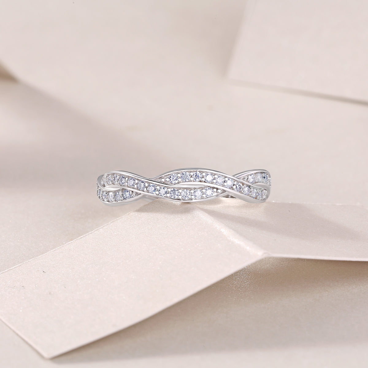 Stellar Braid Ring Moissanite S925 Silver
