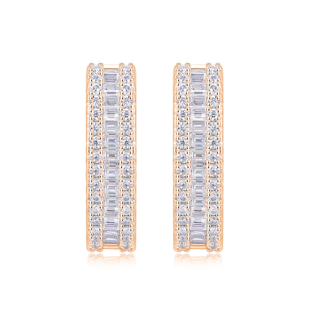 Moissanite Stud Earrings - Silver Plated