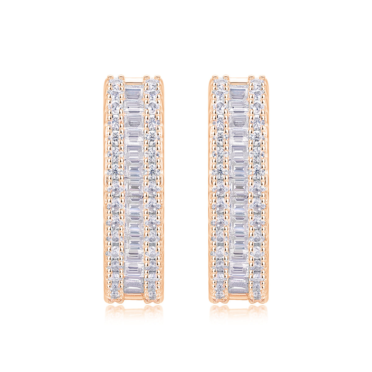 Moissanite Stud Earrings - Silver Plated