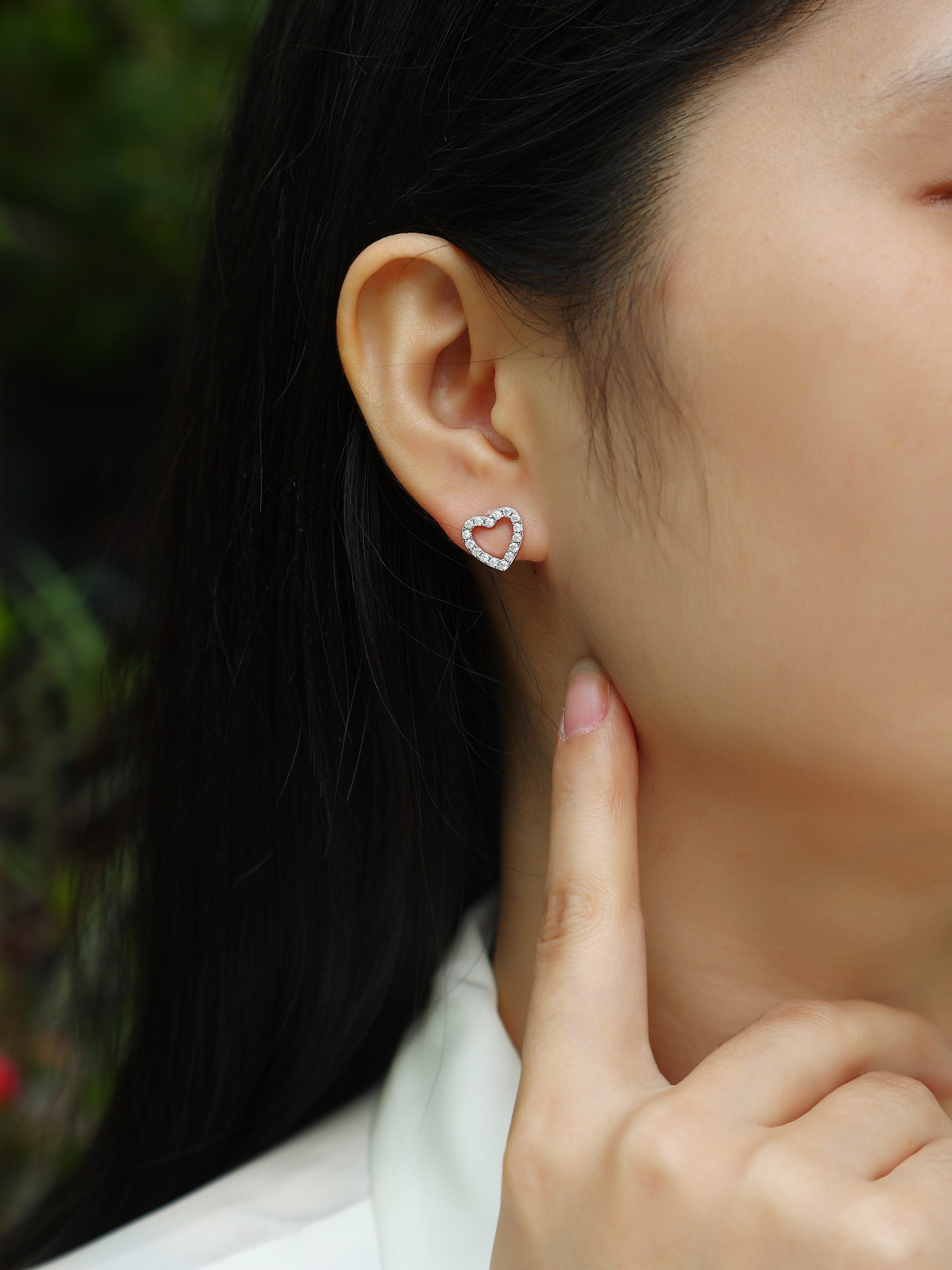 Meissa Moissanite Stud Earrings - Silver