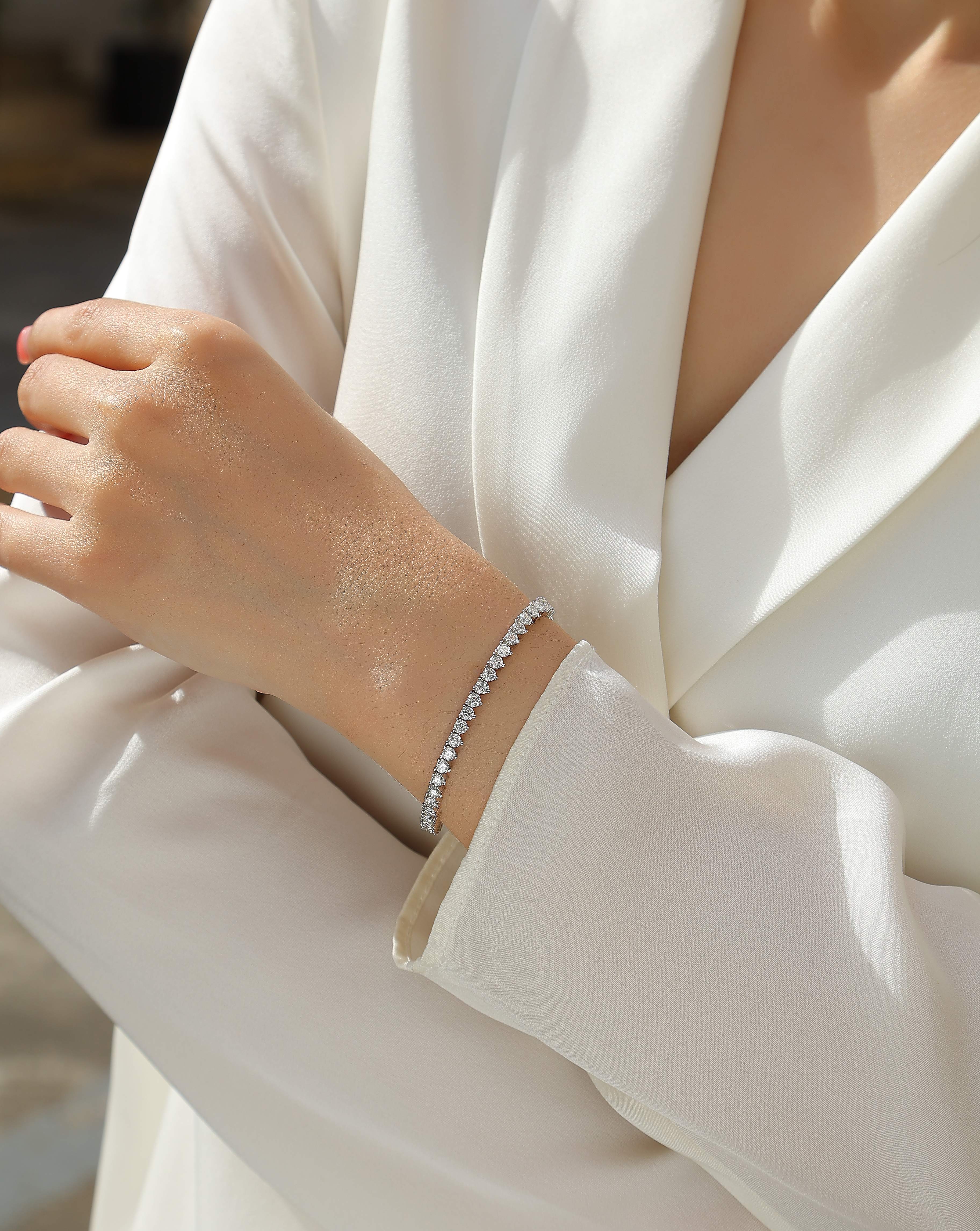 Nadir Point Moissanite Bracelet Silver