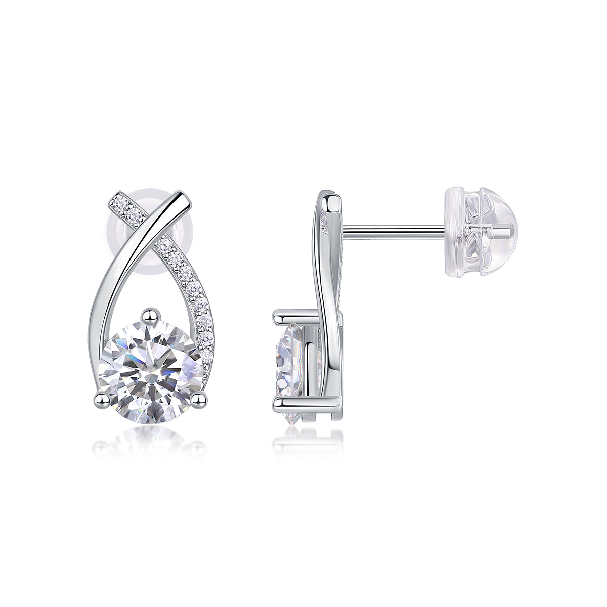 Galactic Bloom Moissanite Stud Earrings 1ct