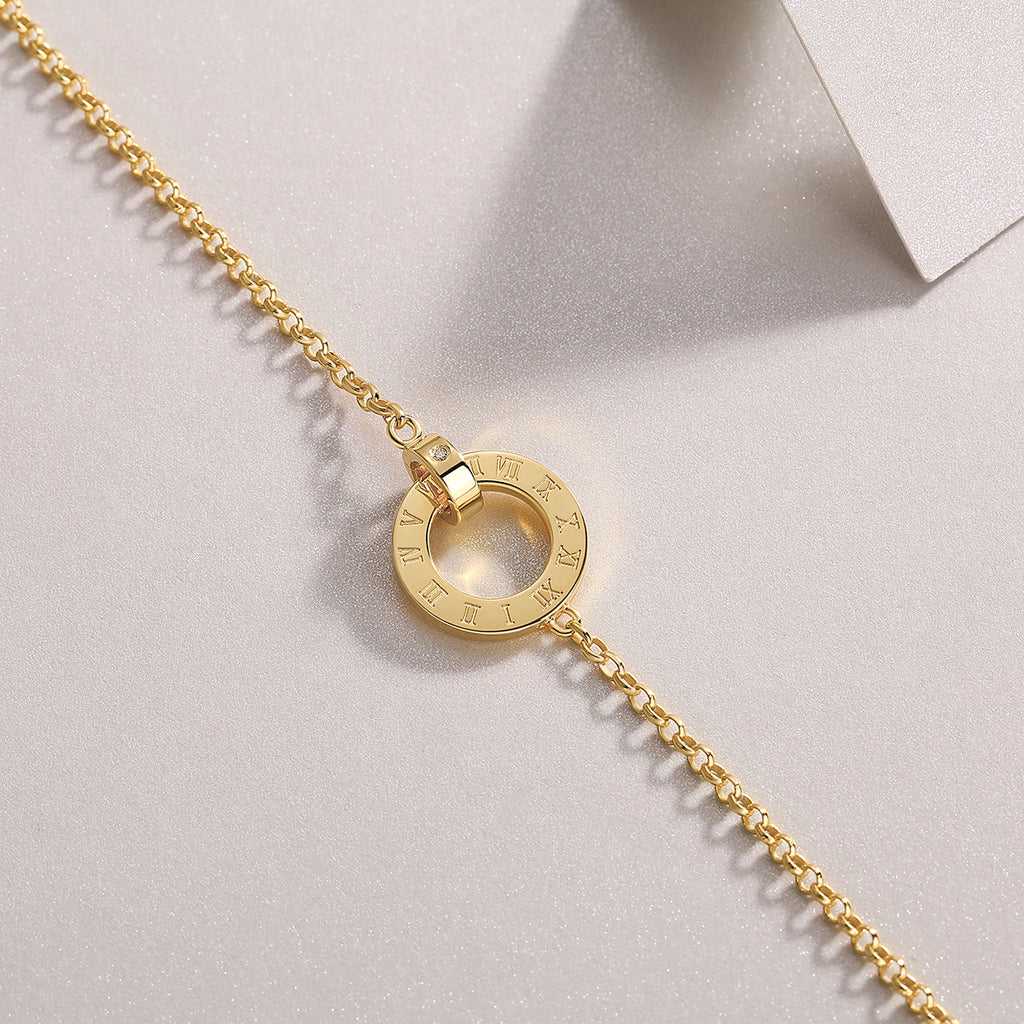 Golden Moissanite Bracelet - S925 Silver 18cm