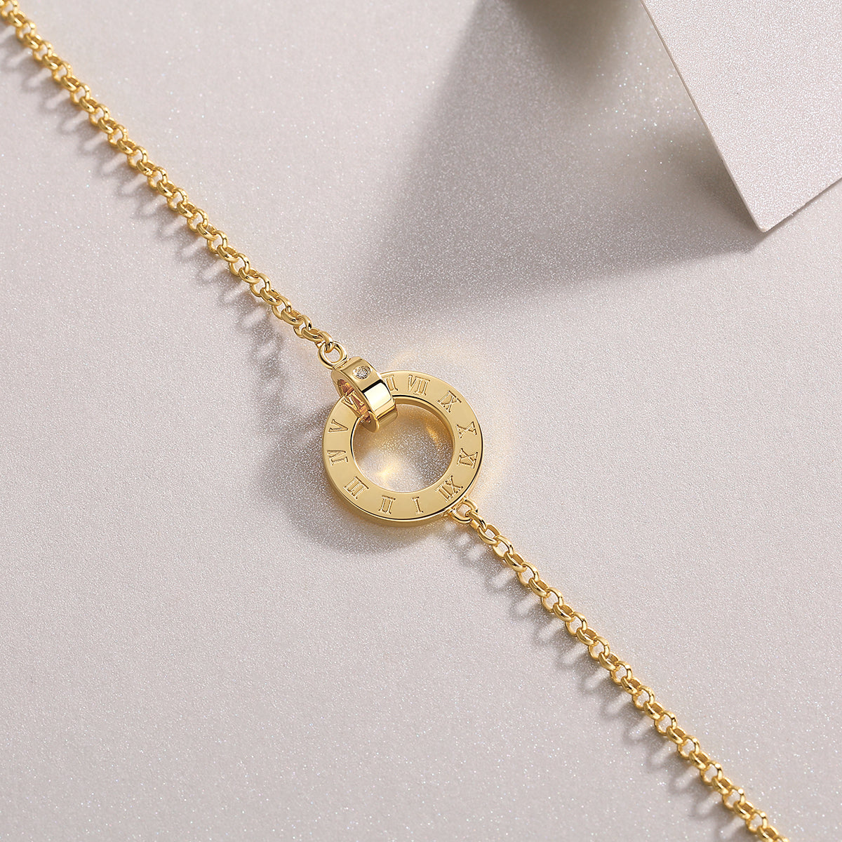 Golden Moissanite Bracelet - S925 Silver 18cm