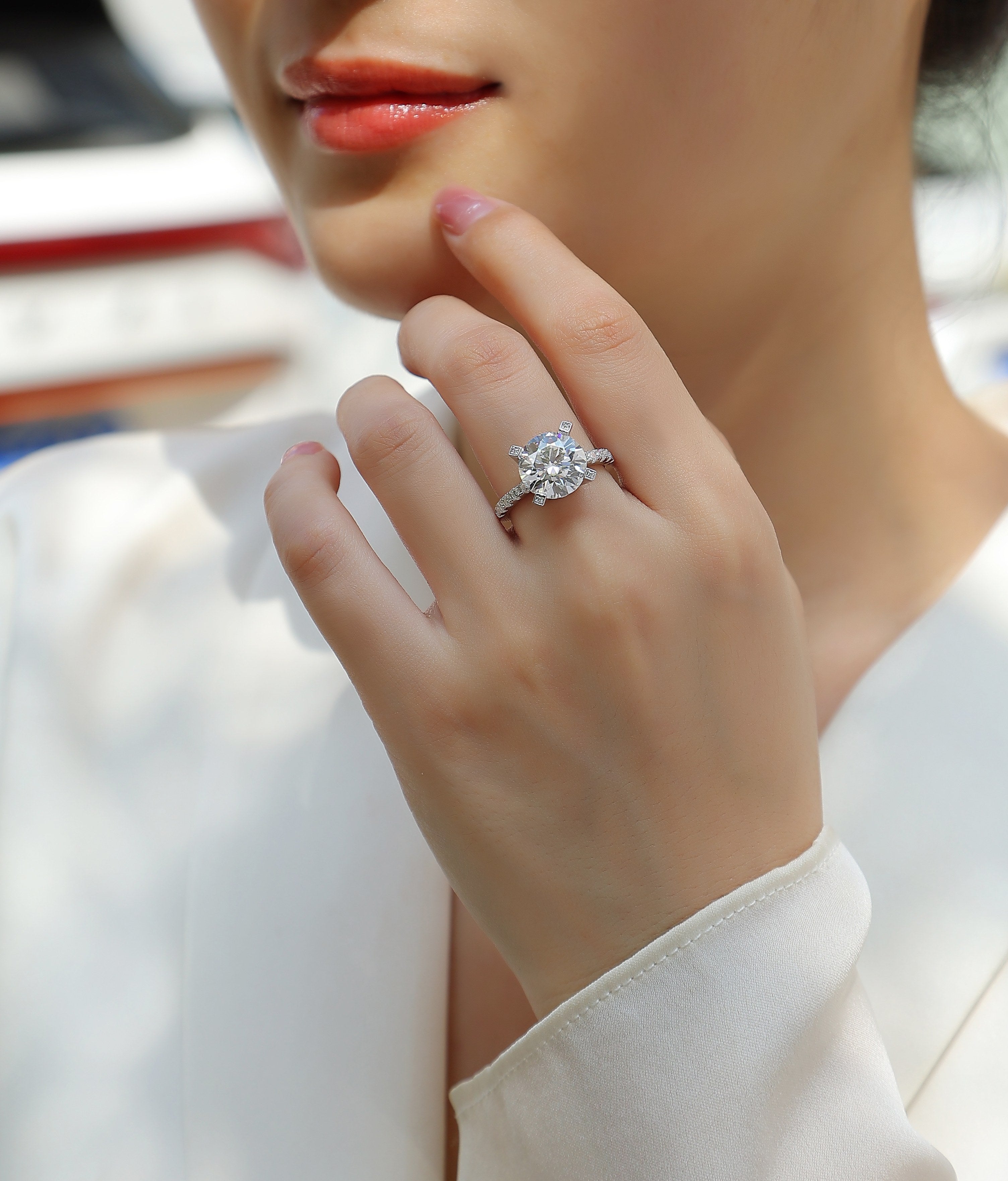 Radiant Star Ring 5ct Moissanite S925 Silver