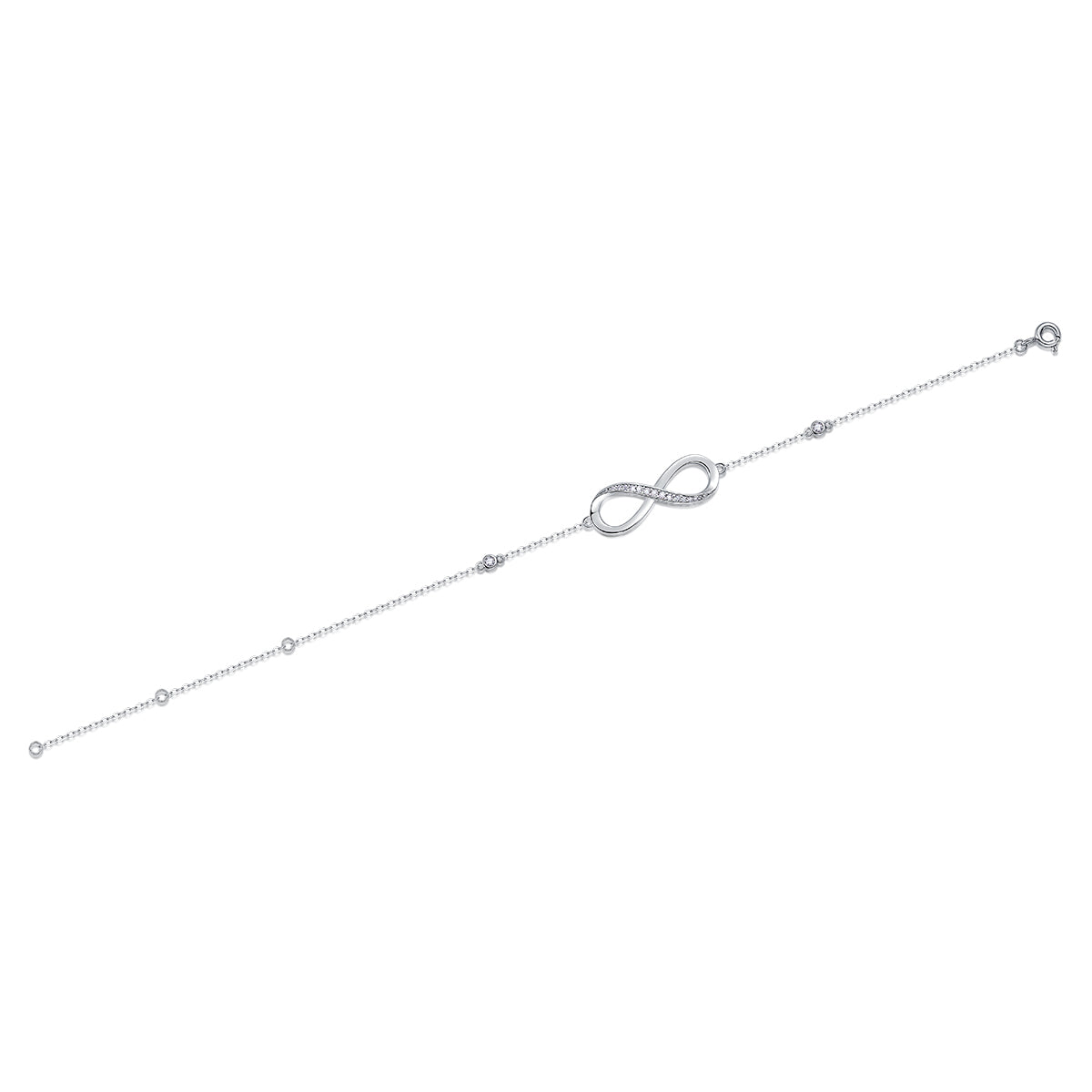 Eternity Ray Moissanite Bracelet Silver
