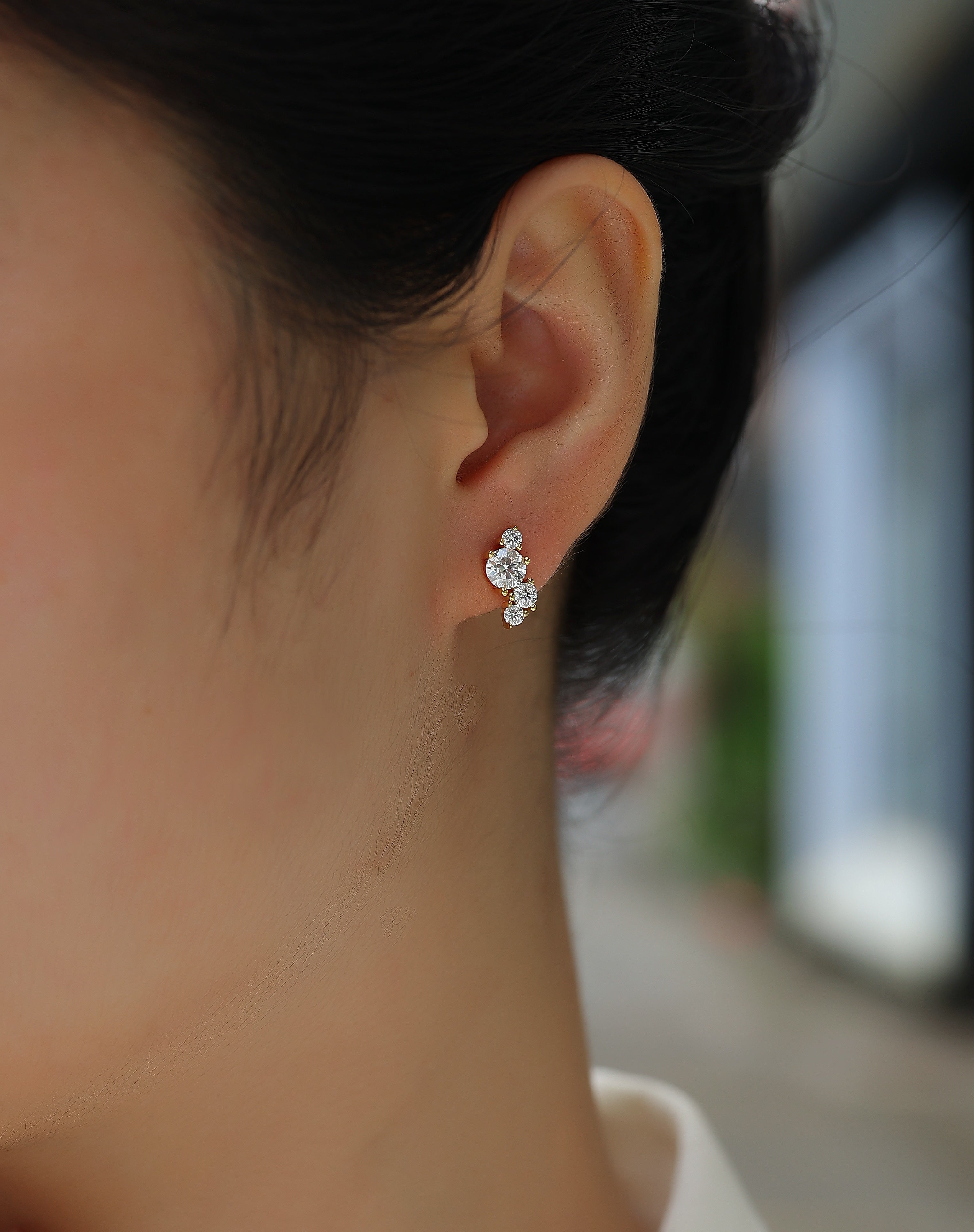 Silk Road Moissanite Stud Earrings - 0.5ct Gold